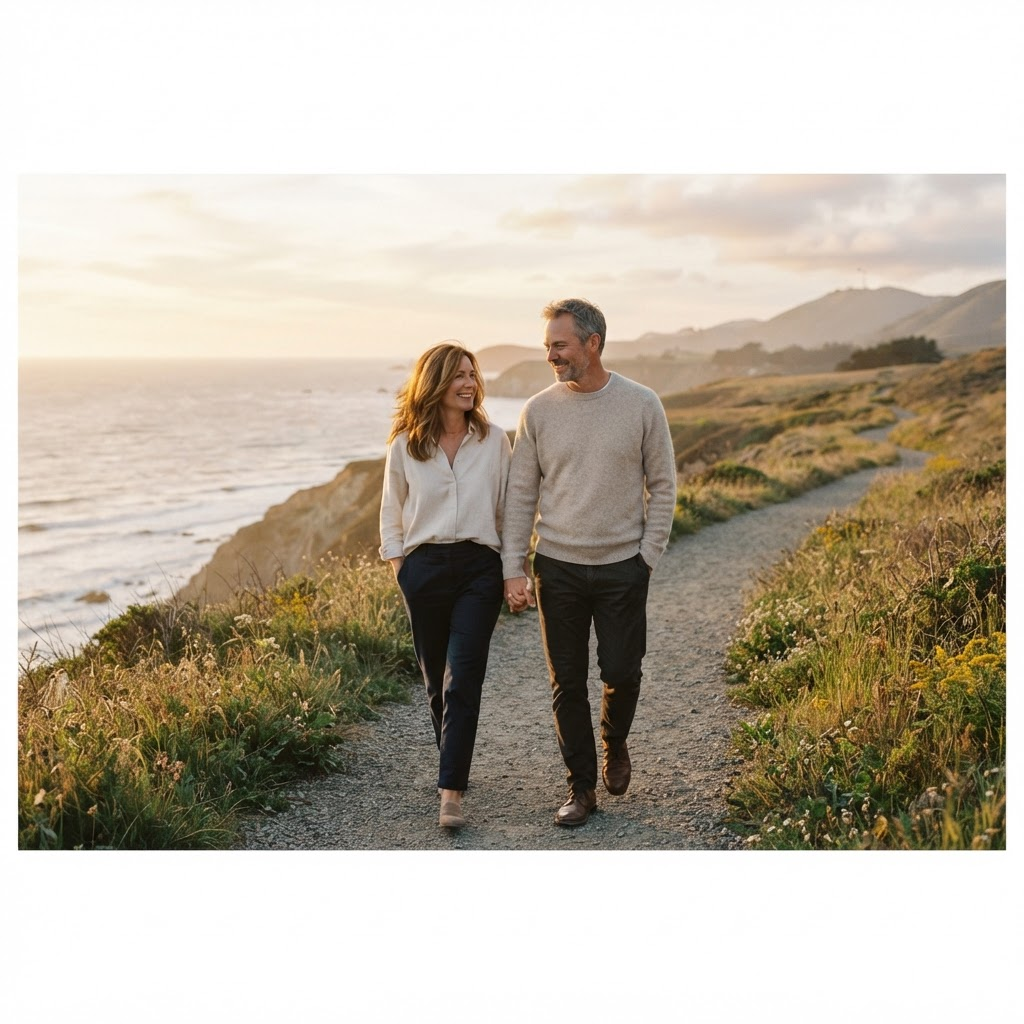 A couple walking together with a renewed sense of connection